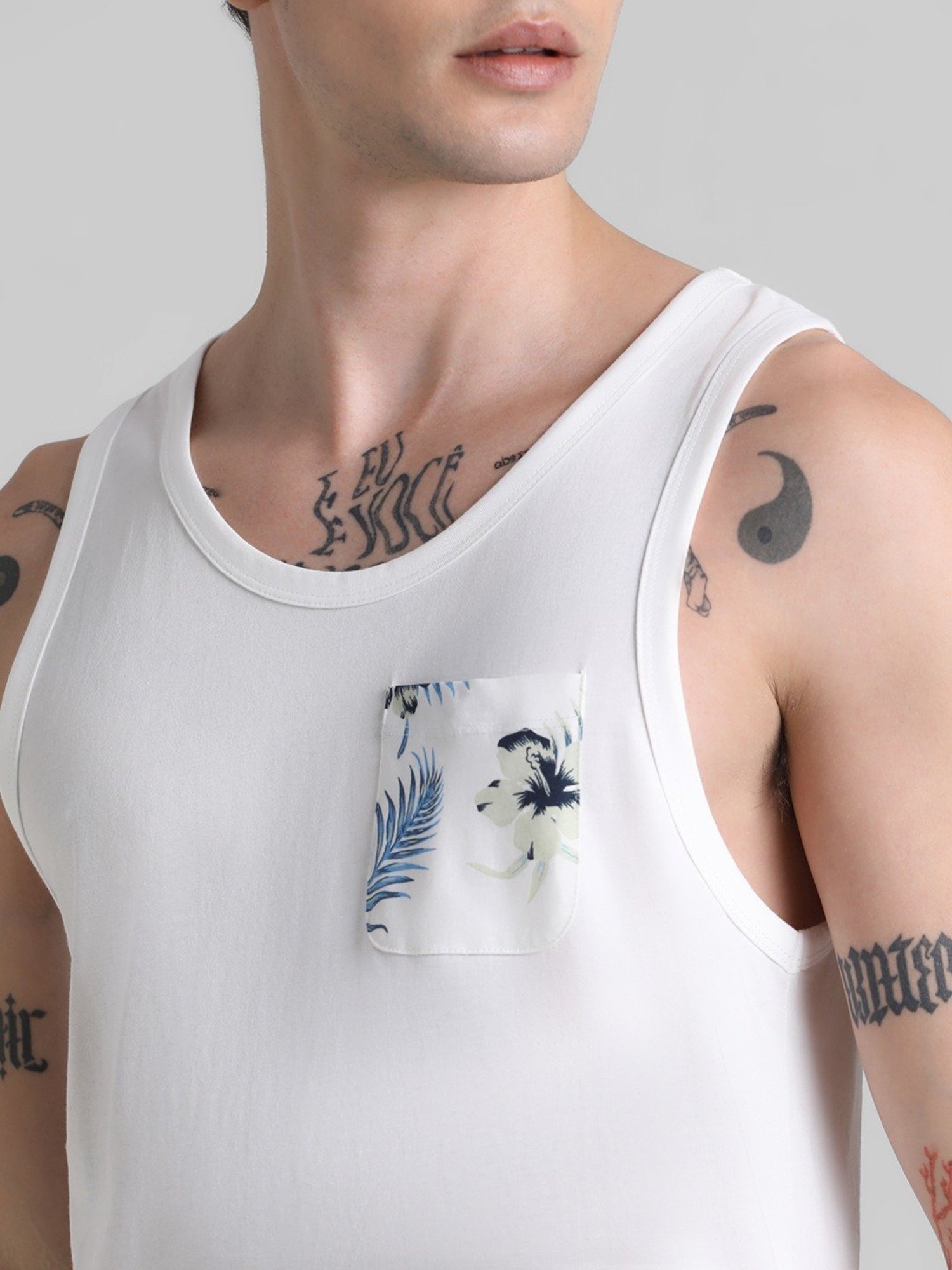 Jack & Jones Cloud Dancer Cotton Slim Fit Tank Tee