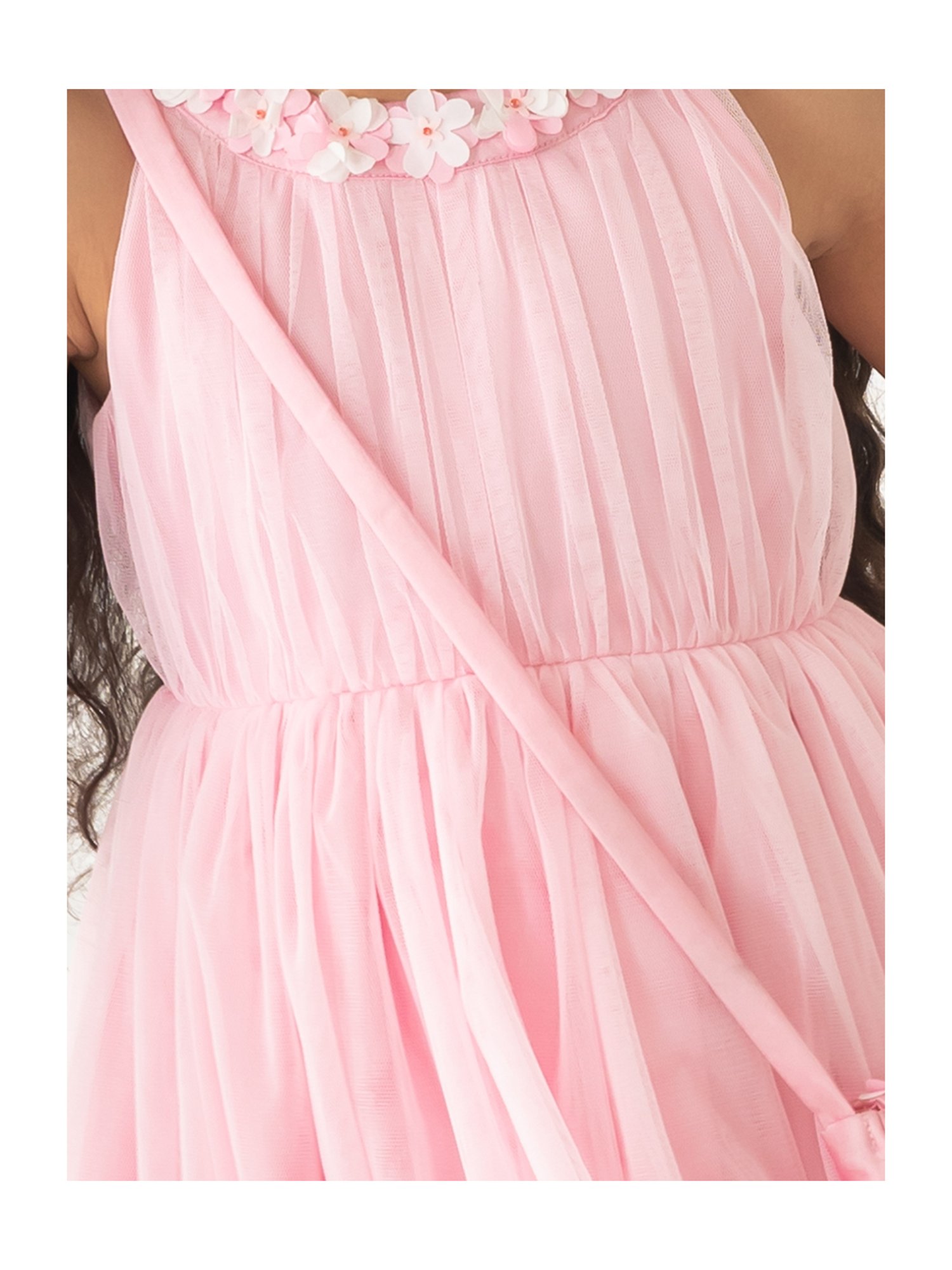 A Little Fable Kids Pink Solid Dress