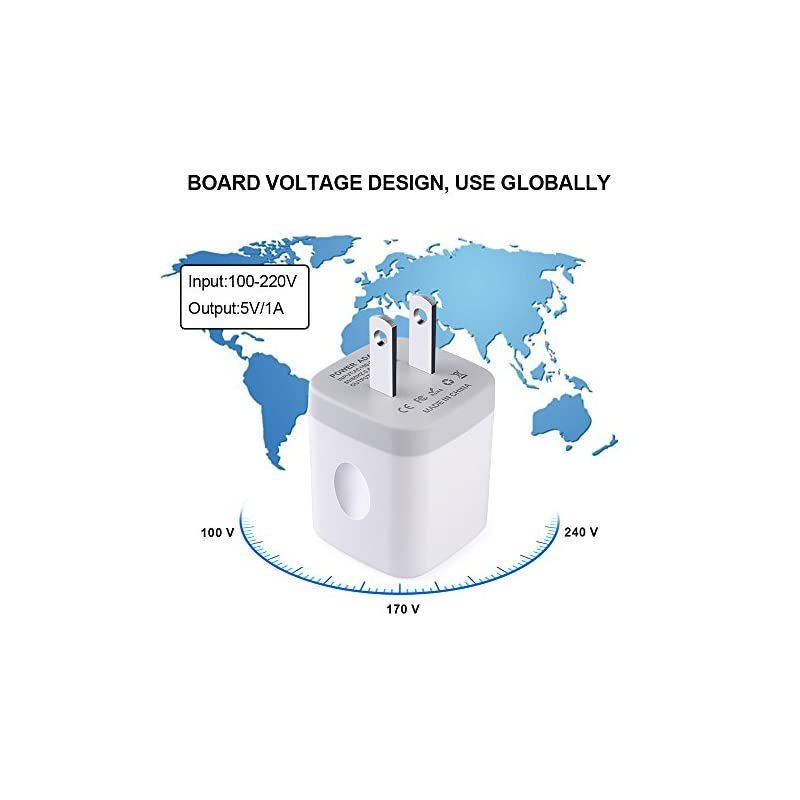 Single Port USB Charger, 1A 5V Wall Plug USB Power Adapter 5 Pack for Phone 12/11/X/8/7/6S/6S/6Plus/6/5S/5,Samsung Galaxy S20 Ultra/S10/S9/S8/S7 Edge Note 20/9/8,HTC,Nexus,Moto, BlackBerry,G8