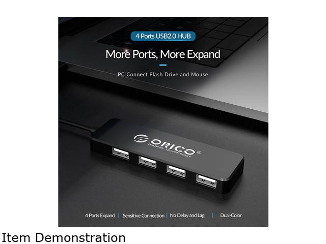 USB HUB, ORICO 4 Port Portable USB2.0 HUB  High Speed USB Splitter Portable OTG Adapter For Computer Laptop Tablet Accessories