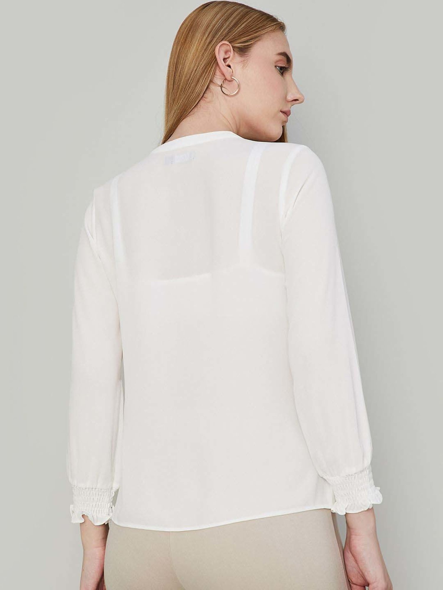 Code by Lifestyle White Regular Fit Top