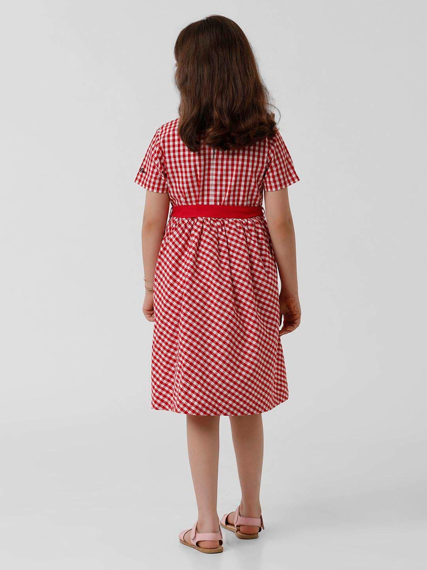 Kate & Oscar Kids Red Cotton Chequered Dress