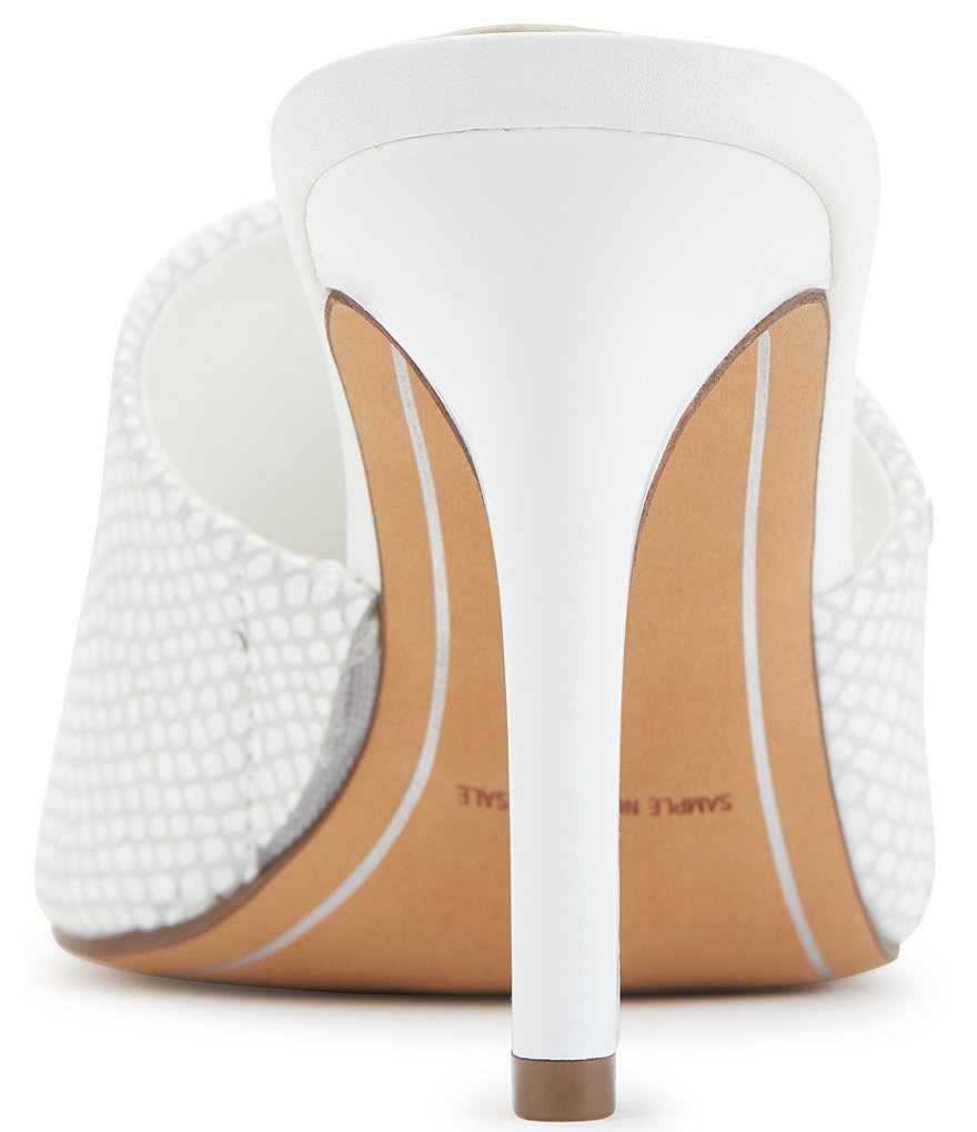 DKNY Bronx Reptile Print Leather Square Toe Mules