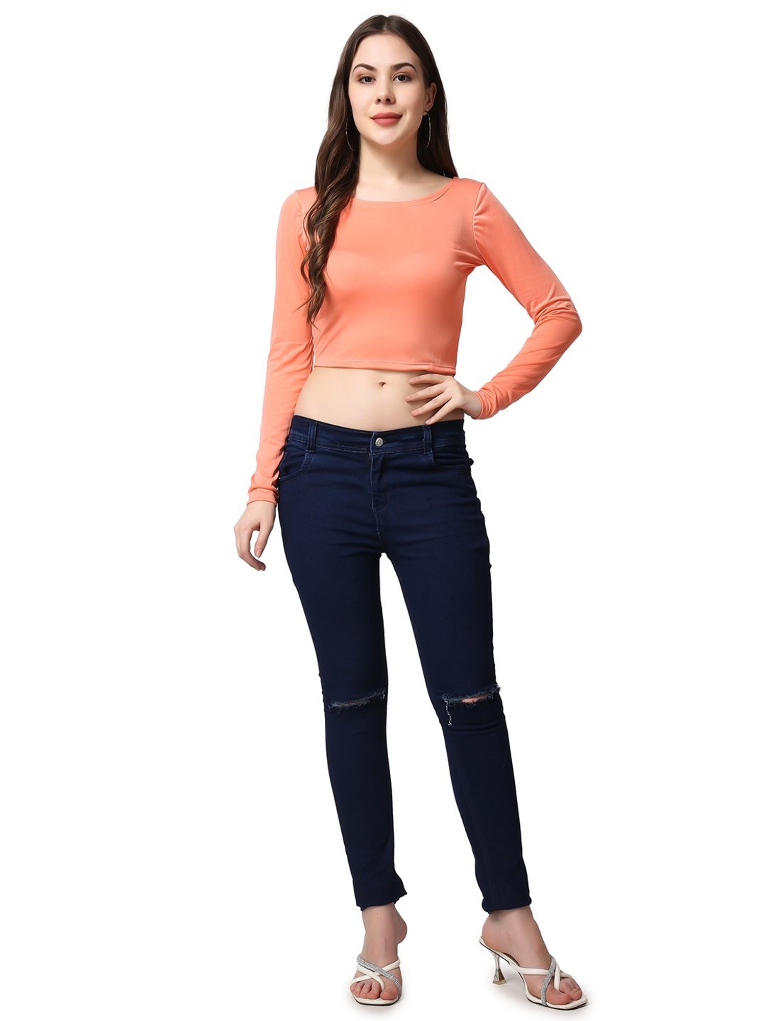 Cation Orange Crop Top