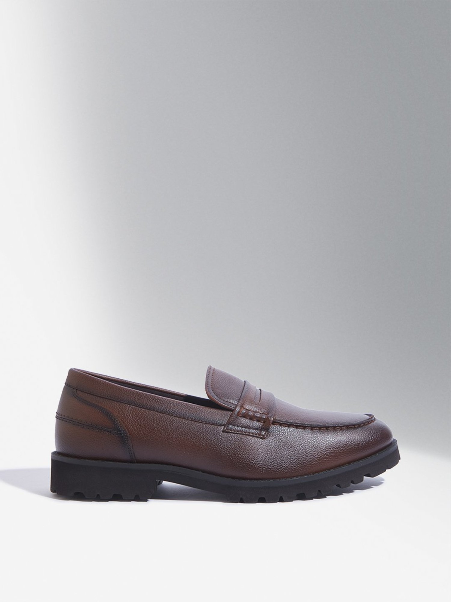 SOLEPLAY by Westside Dark Tan Penny Loafers