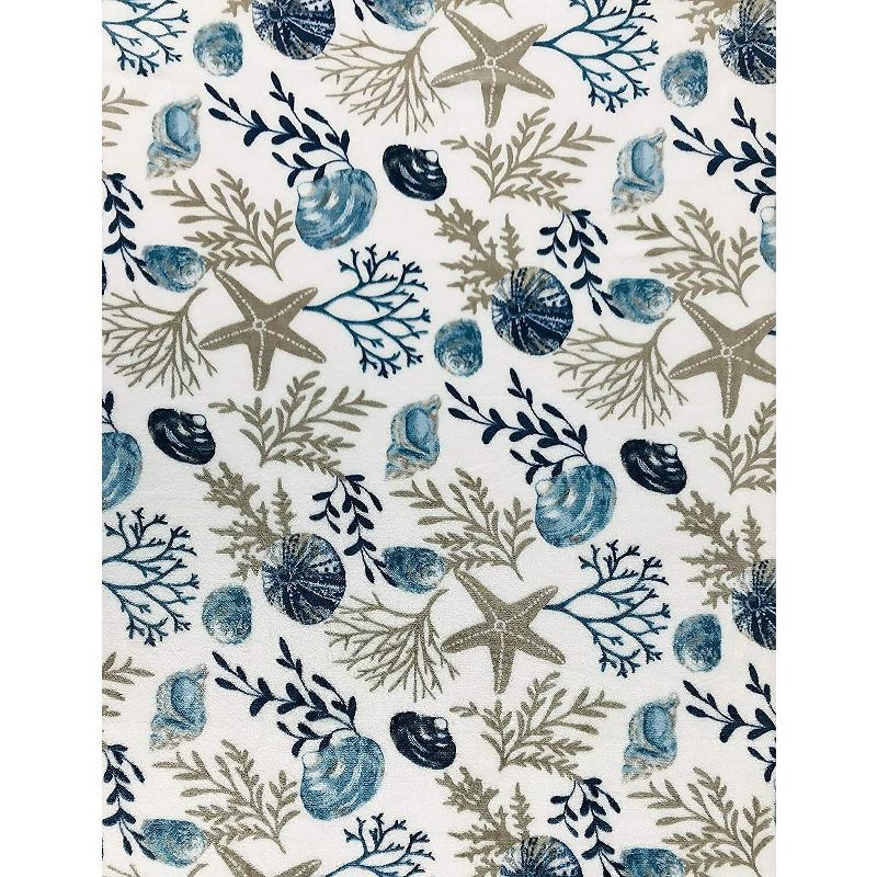 Kate Aurora Tropical Living Coral And Seashells Hypoallergenic Throw Blanket - Blue