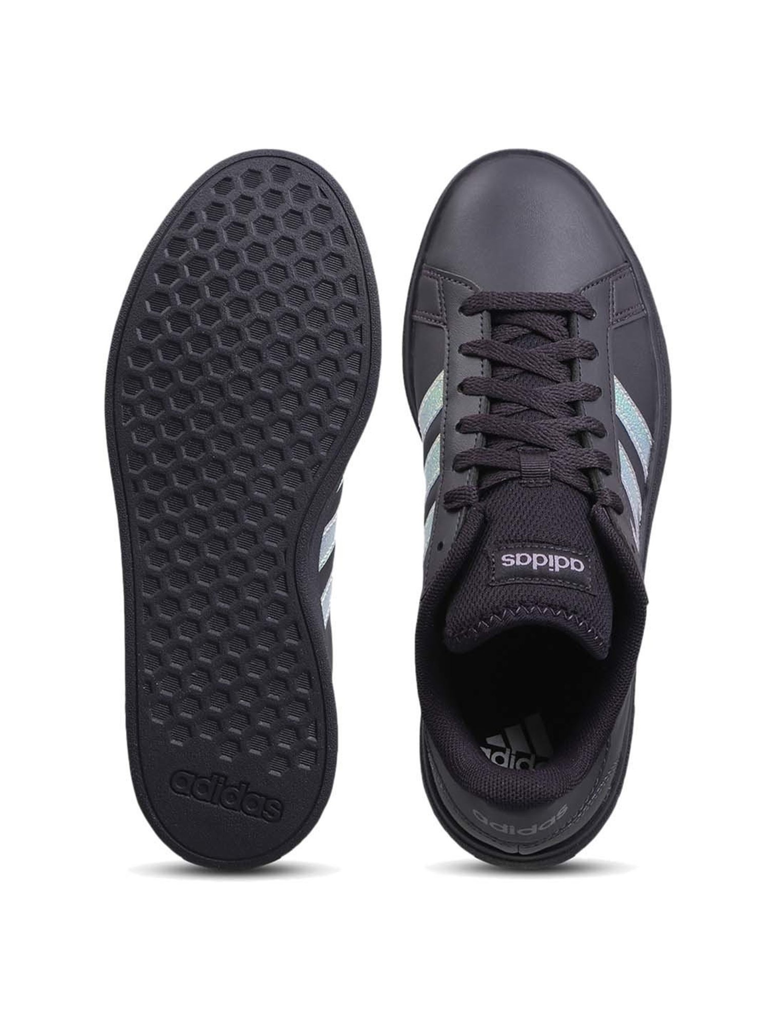 Adidas Women's GRAND COURT Black Tennis Shoes