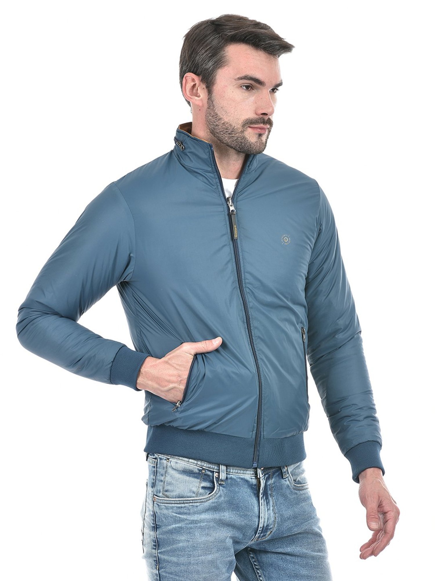 Integriti Blue & Mustard Regular Fit Reversible Jacket