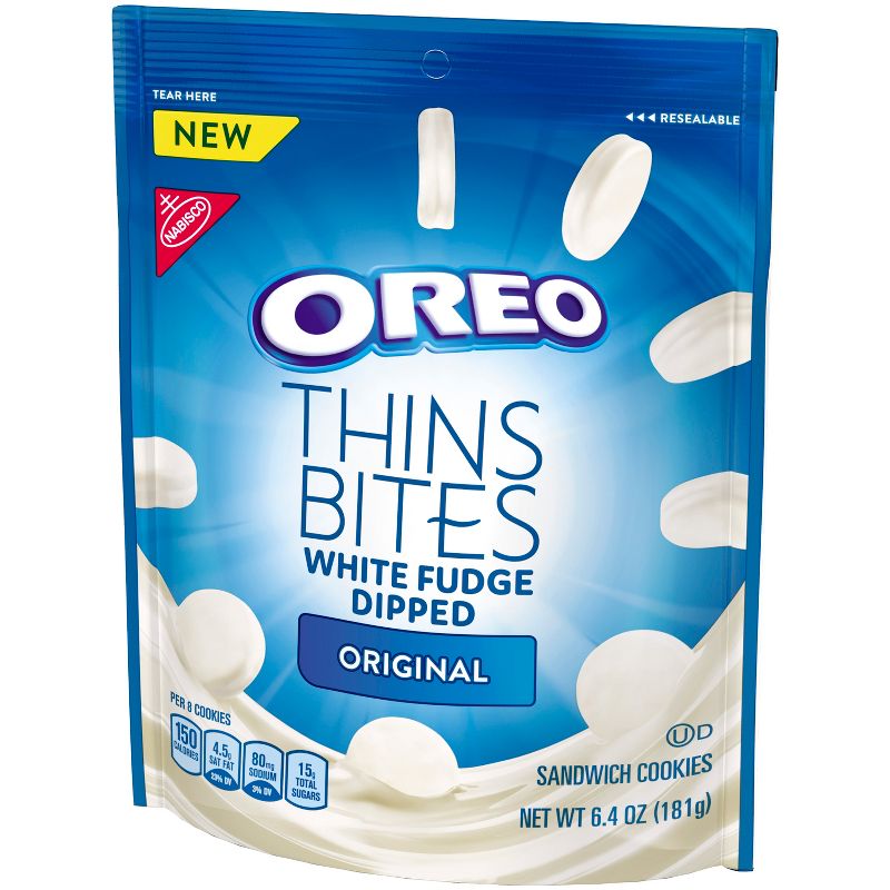 Oreo Thins Bites White Fudge Dipped Original Sandwich Cookies - 6.4oz
