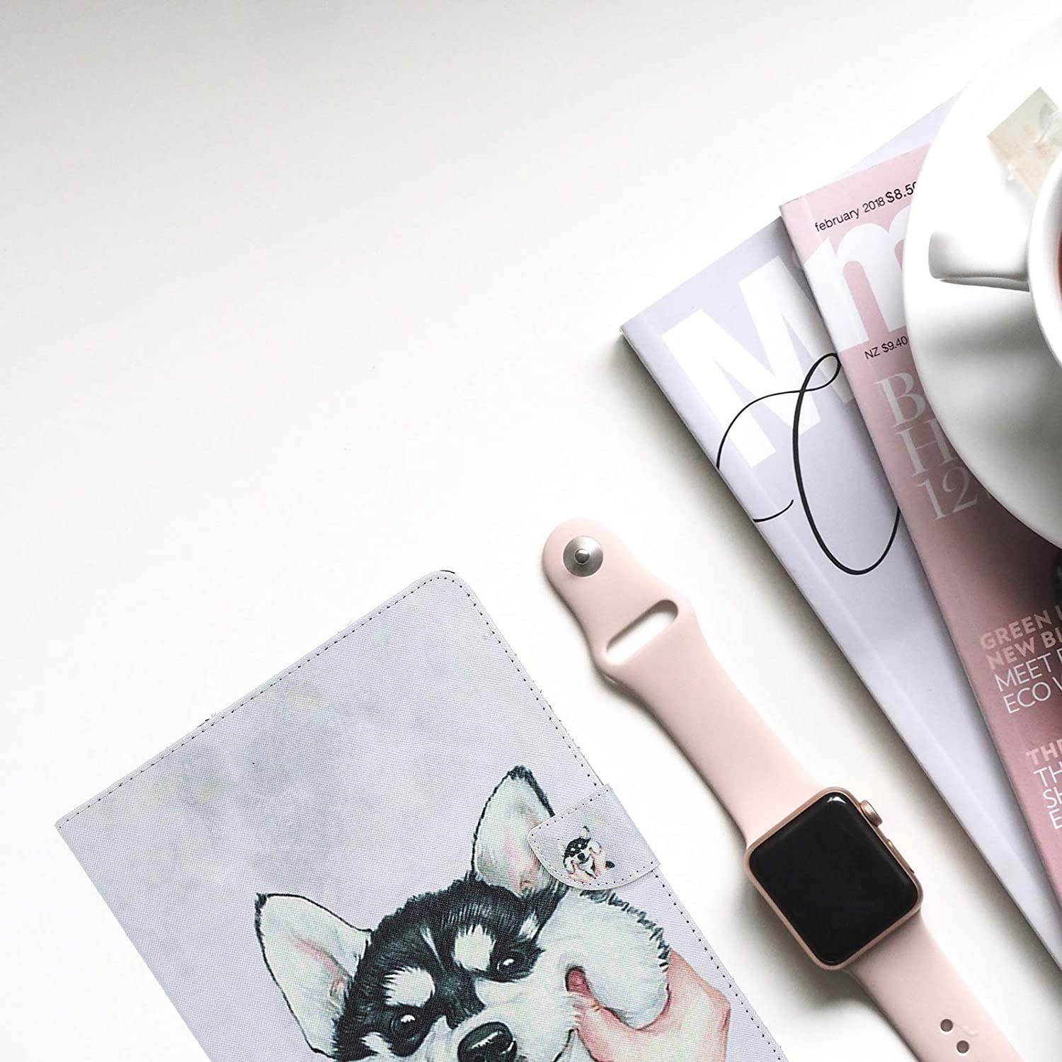 Dteck iPad 2 3 4 Case,Slim Fit Folio Stand PU Leather Case Auto Wake/Sleep Feature, Money Pocket Card Holders Smart iPad Cover for Apple iPad 2, iPad 3rd Generation, iPad 4th Generation,Husky