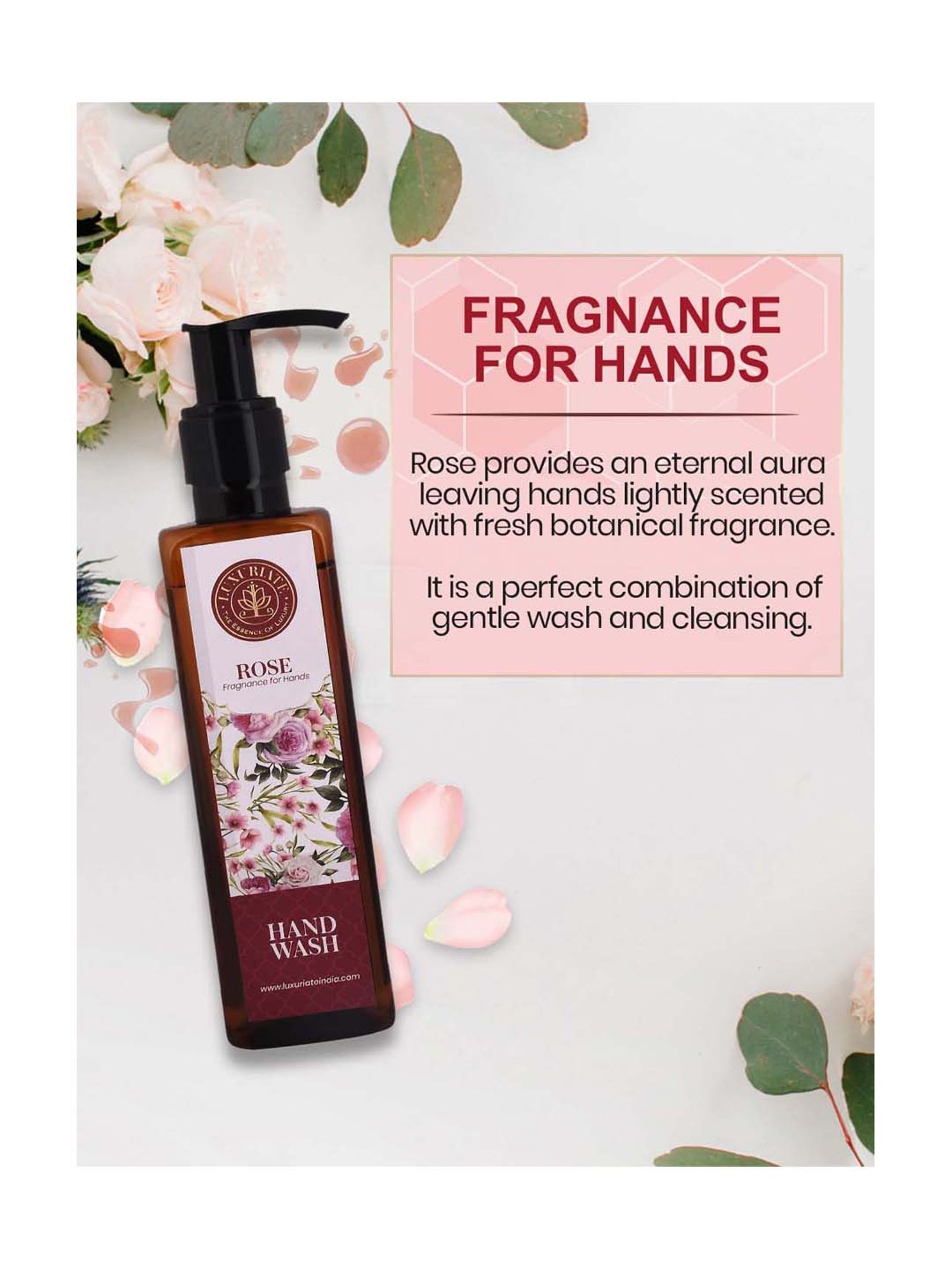 Luxuriate Natural Rose Fragrance Moisturizing Liquid Hand Wash - 200 ml