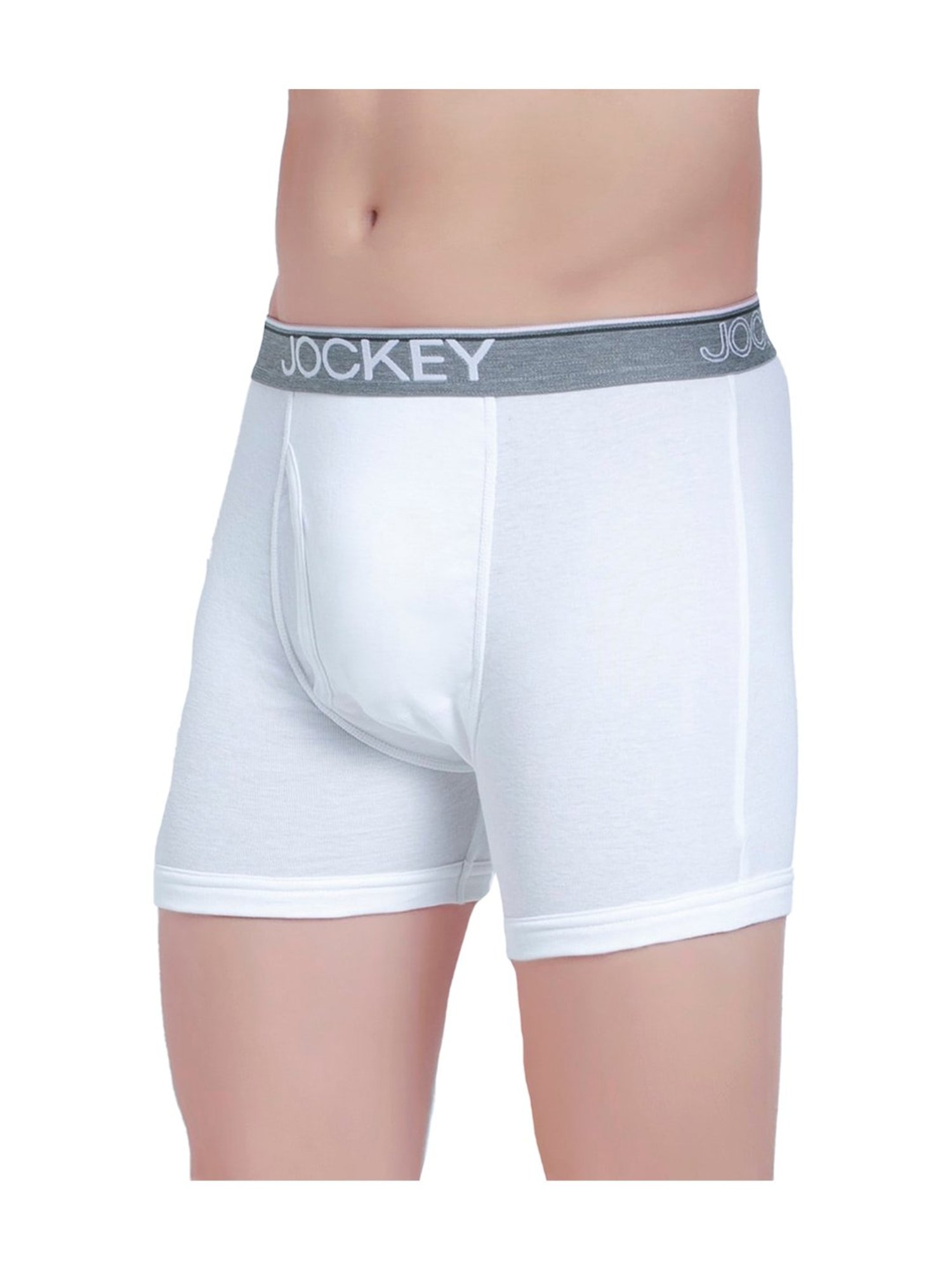 Jockey 8009 Bright White Super Combed Cotton Rib Boxer Briefs with Ultrasoft Waistband - Pack of 2