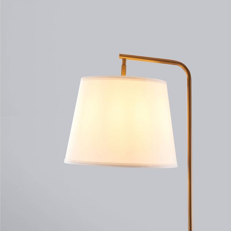 64" Taelyn Contemporary Floor Lamp with Table and Built-In USB Copper/White Marble - Versanora
