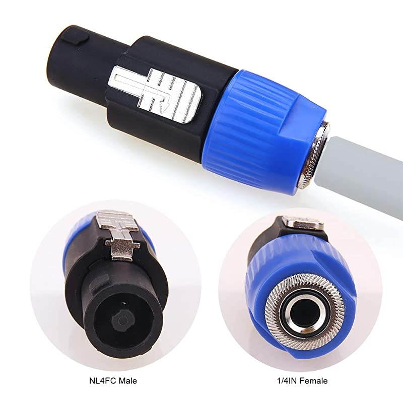 Speakon to 14 Adapter Connector Upgraded  14 Female to NL4FC Male Connectors are for Converting 14 Cables to NL4FC Plug for SpeakerAmplifierMixer Speakon to 14 Adapter