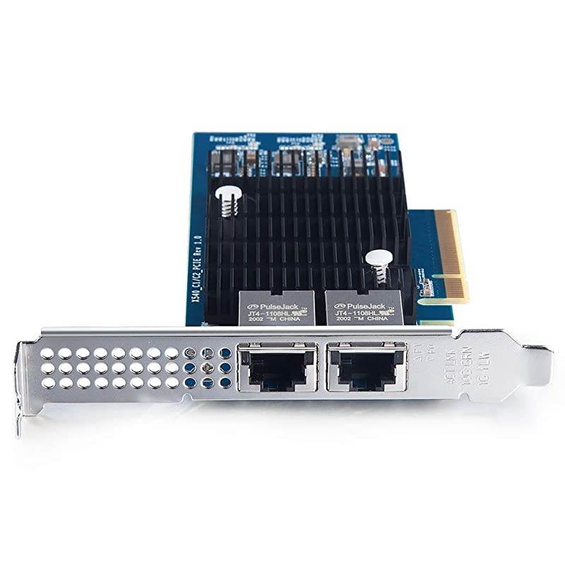 PCI-E NIC Network Card, Dual Copper RJ45 Port, PCI Express Ethernet LAN Adapter Support Windows Server/Windows/Linux/ESX, Compare to Intel X540-T2