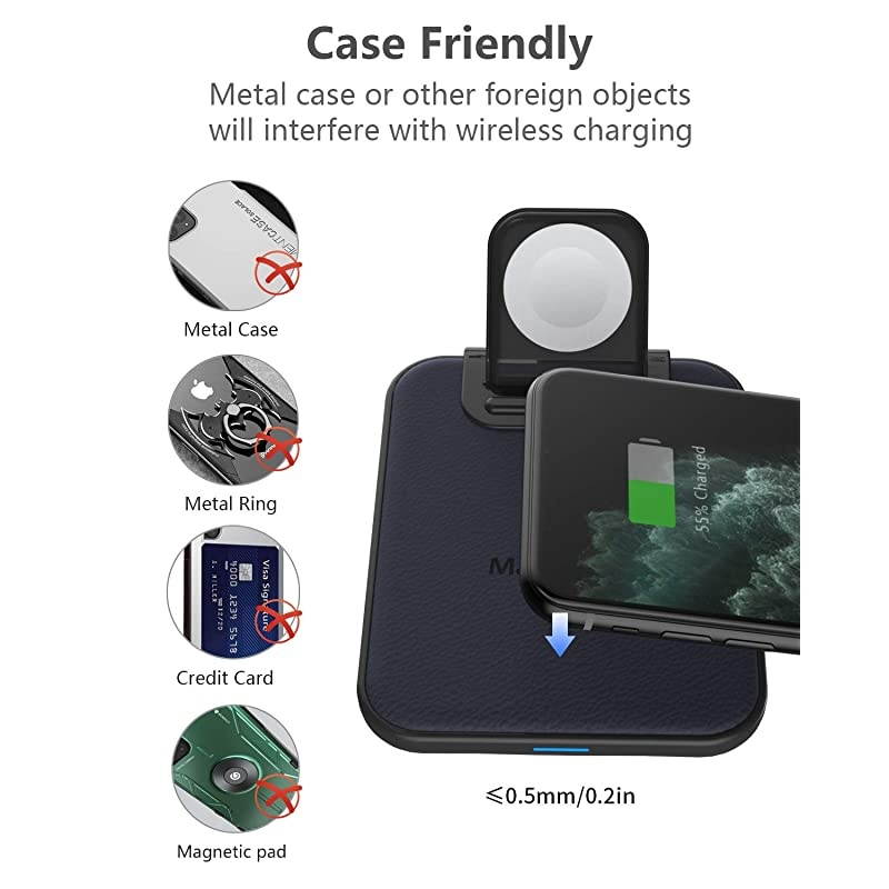 3 in 1 Wireless Charger iPhone Apple Charging Station MFi Certified Wireless Charging Pad Qi Fast Chargers Stand Dock for iPhone 111211 ProSE 2020XS MaxXRX88PlusiWatchAirpods