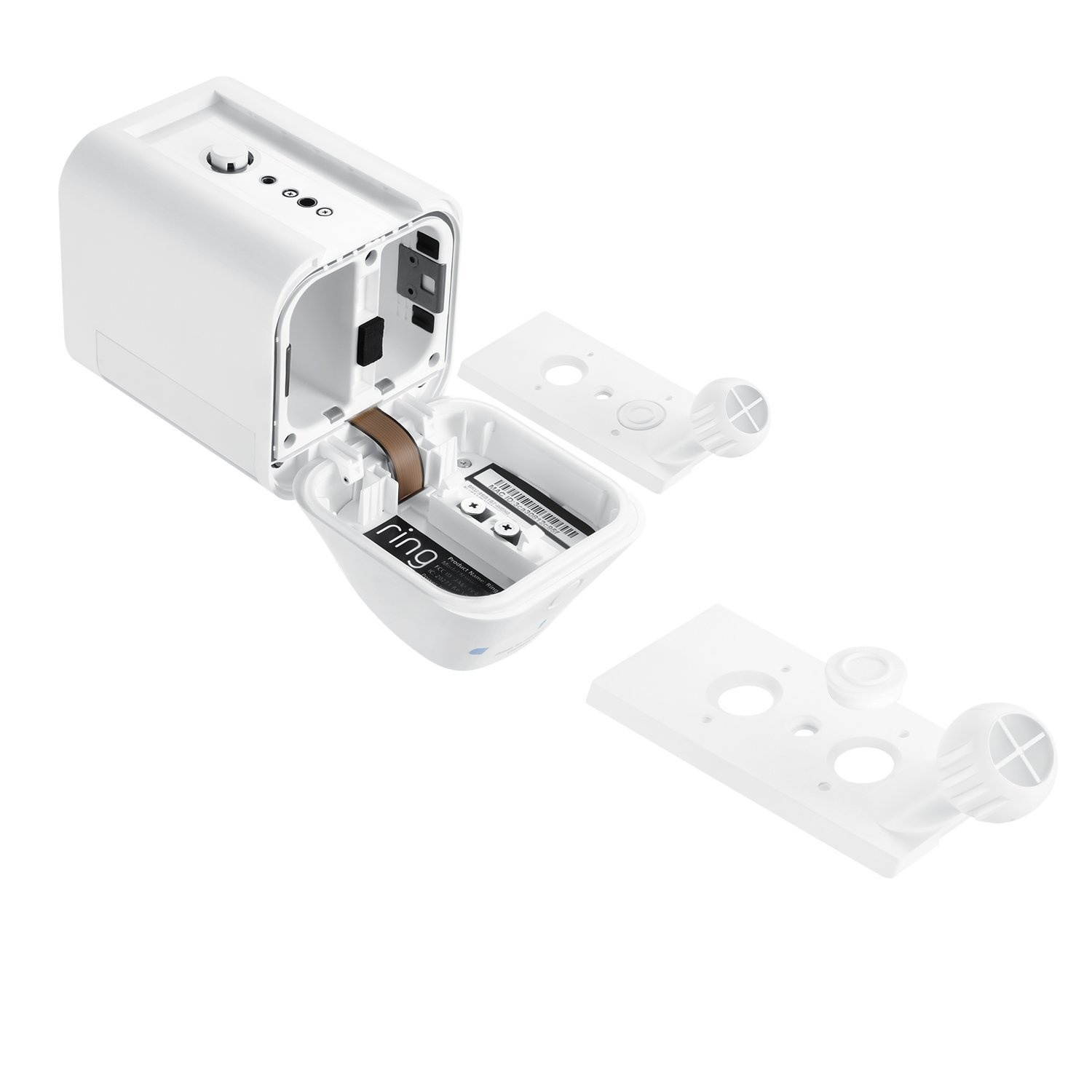 Wasserstein Weatherproof Integrated Charger for Ring Spotlight Cam Battery & Ring Stick Up Cam Battery - Extra Long and Thin 21ft Cable (Black)