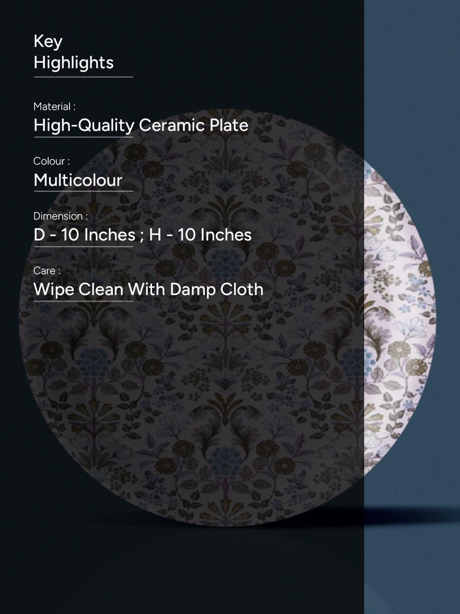 Nestroots Ethnic Designer Multicolor Porcelain Wall Plate