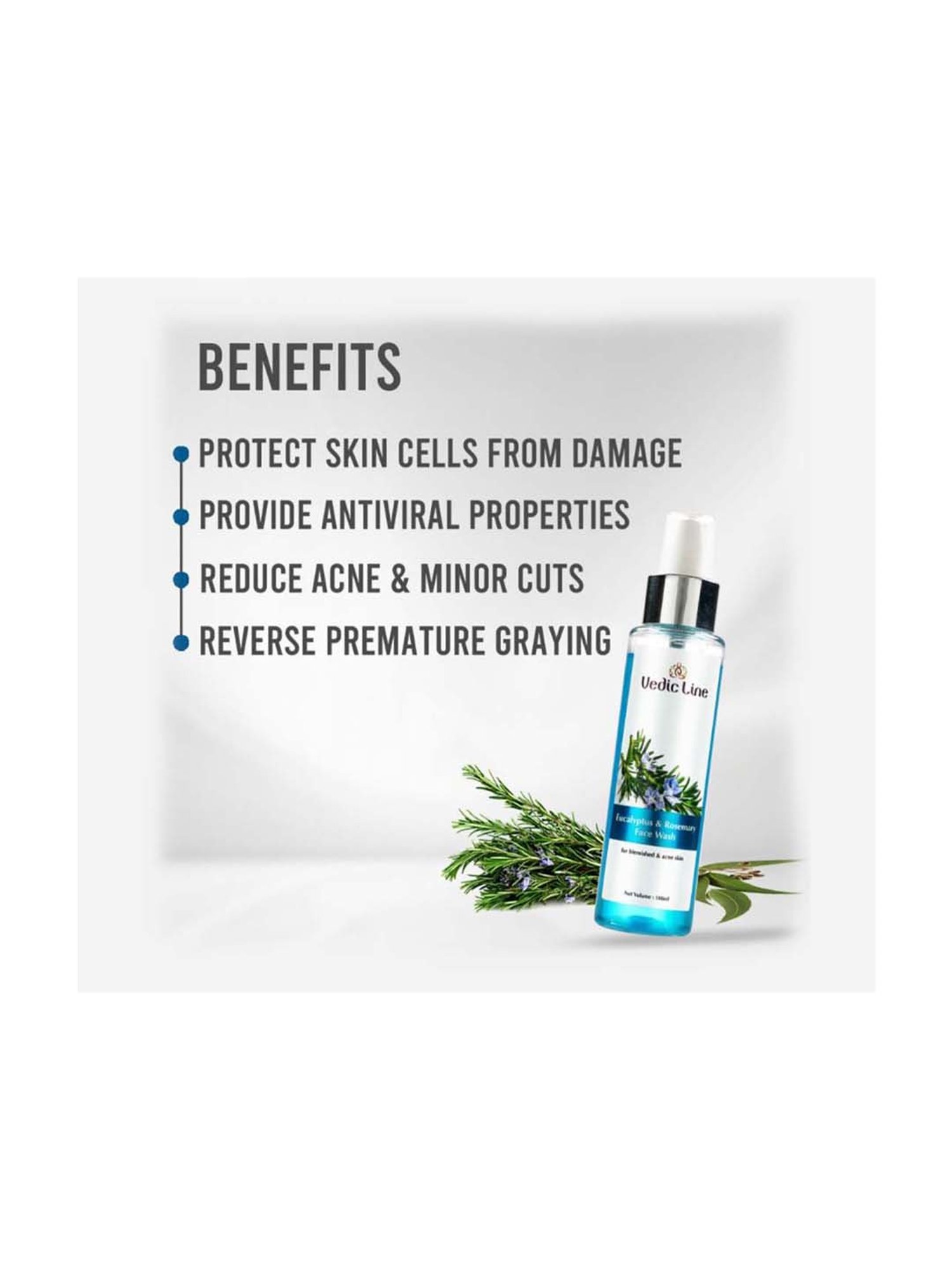 VEDIC LINE Eucalyptus and Rosemary Face Wash - 100 ml