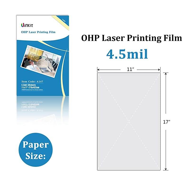 OHP Film Overhead Projector Film 11x17 for Laser Jet Printer and Copier Transparency Film 50 Sheets