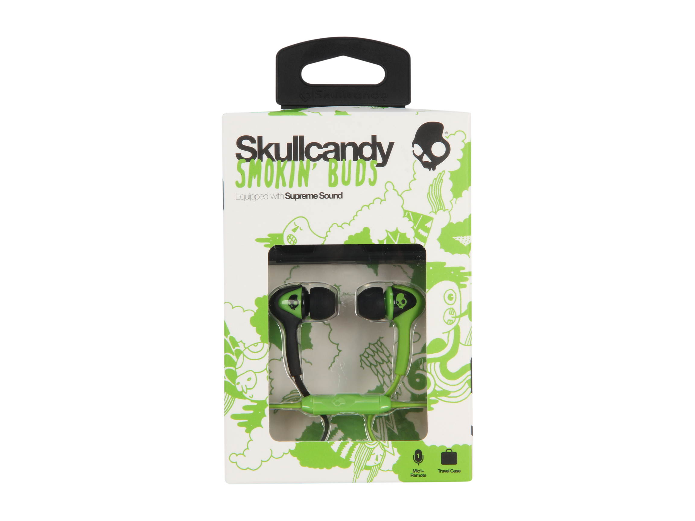 Skullcandy Black/ Lurker Green S2SBFY-129 Smokin' Buds w/Mic, Black/ Lurker Green
