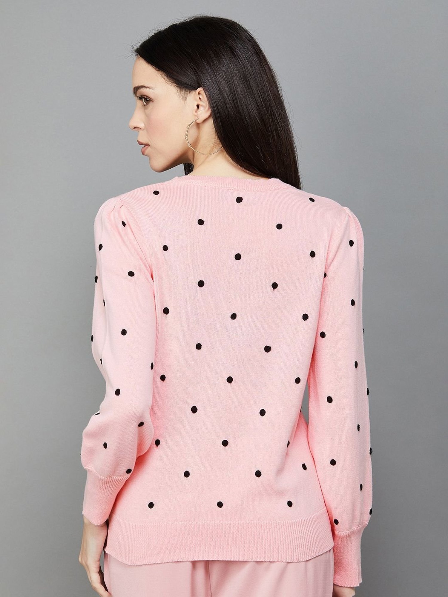 Code by Lifestyle Pink Cotton Embroidered Sweater