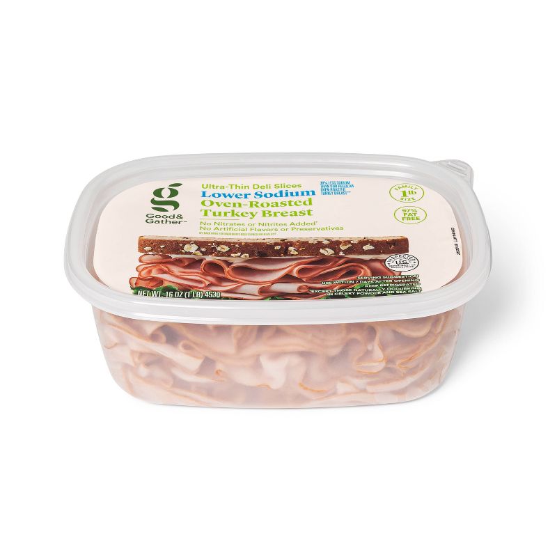 Lower Sodium Oven Roasted Turkey Breast Ultra-Thin Deli Slices - 16oz - Good & Gather™