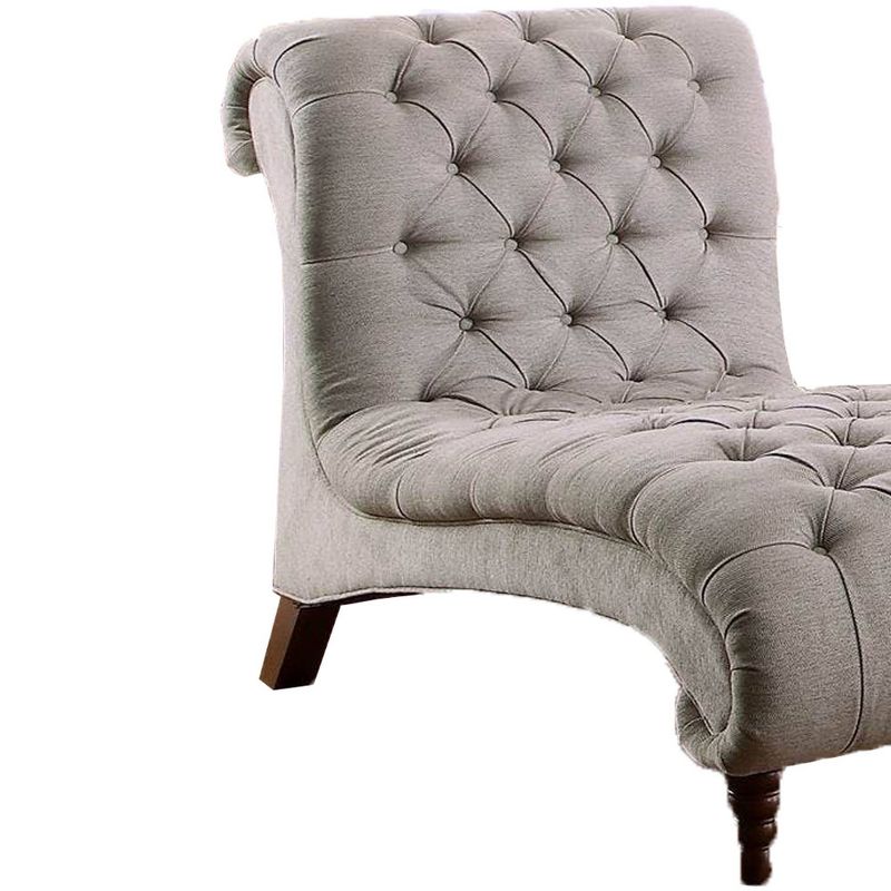 Pease Contemporary Faux Leather Upholstered Crystal Button Tufted Chaise Lounge White - Baxton Studio