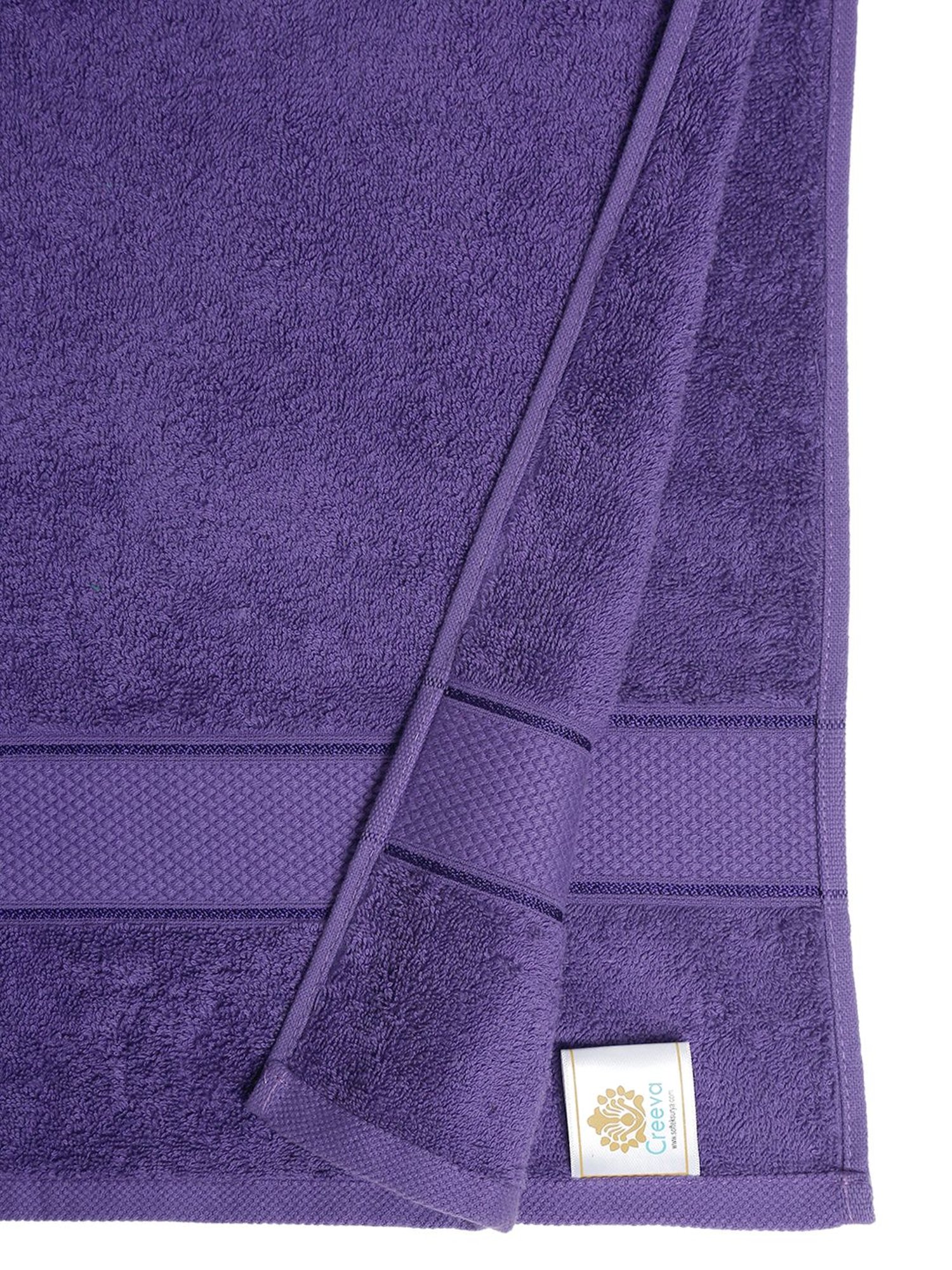 Creeva Violet 525 GSM Cotton Towel Set of 4