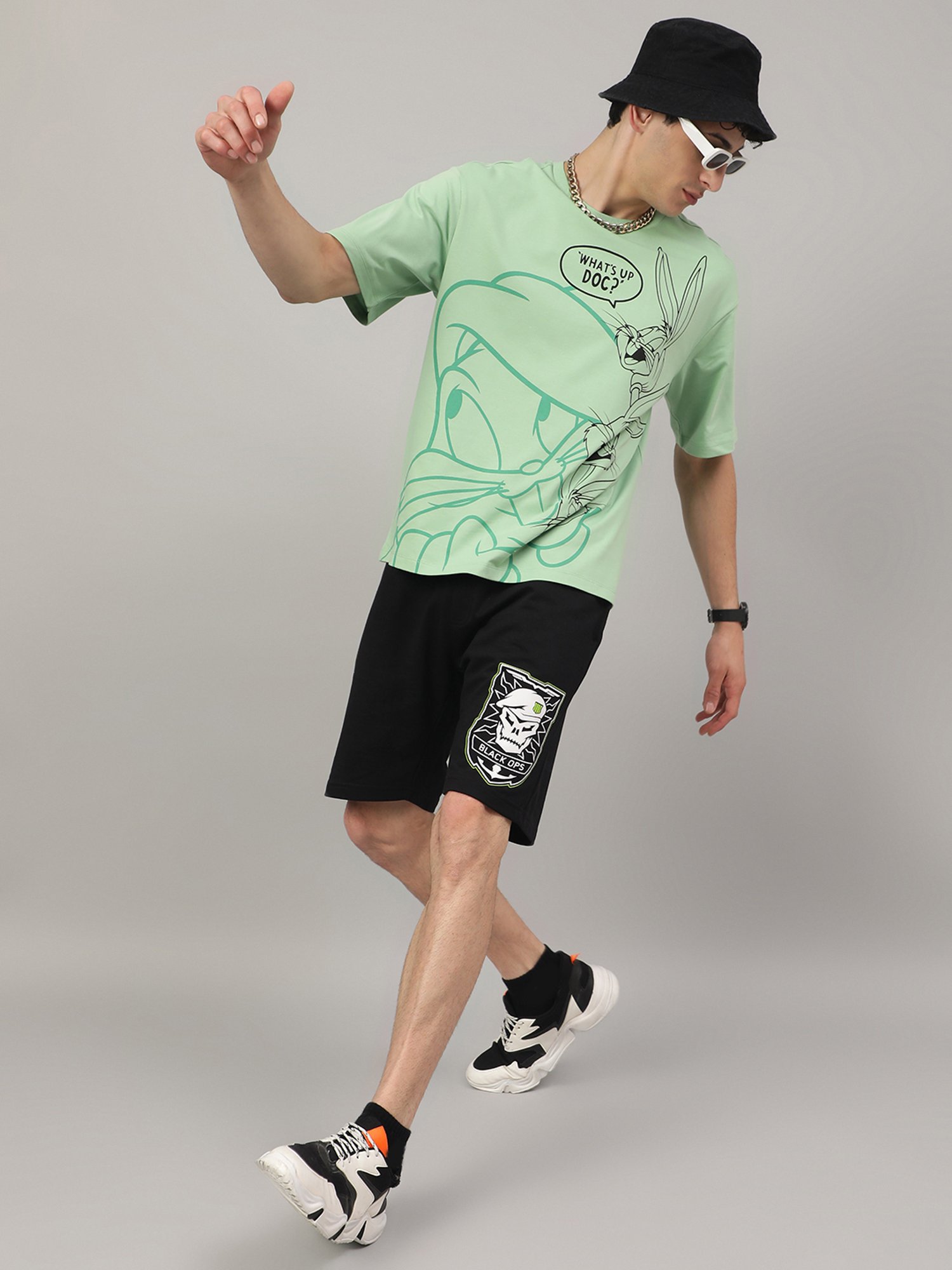 Free Authority Green Regular Fit Looney Tunes Print T-Shirt - Pack of 2