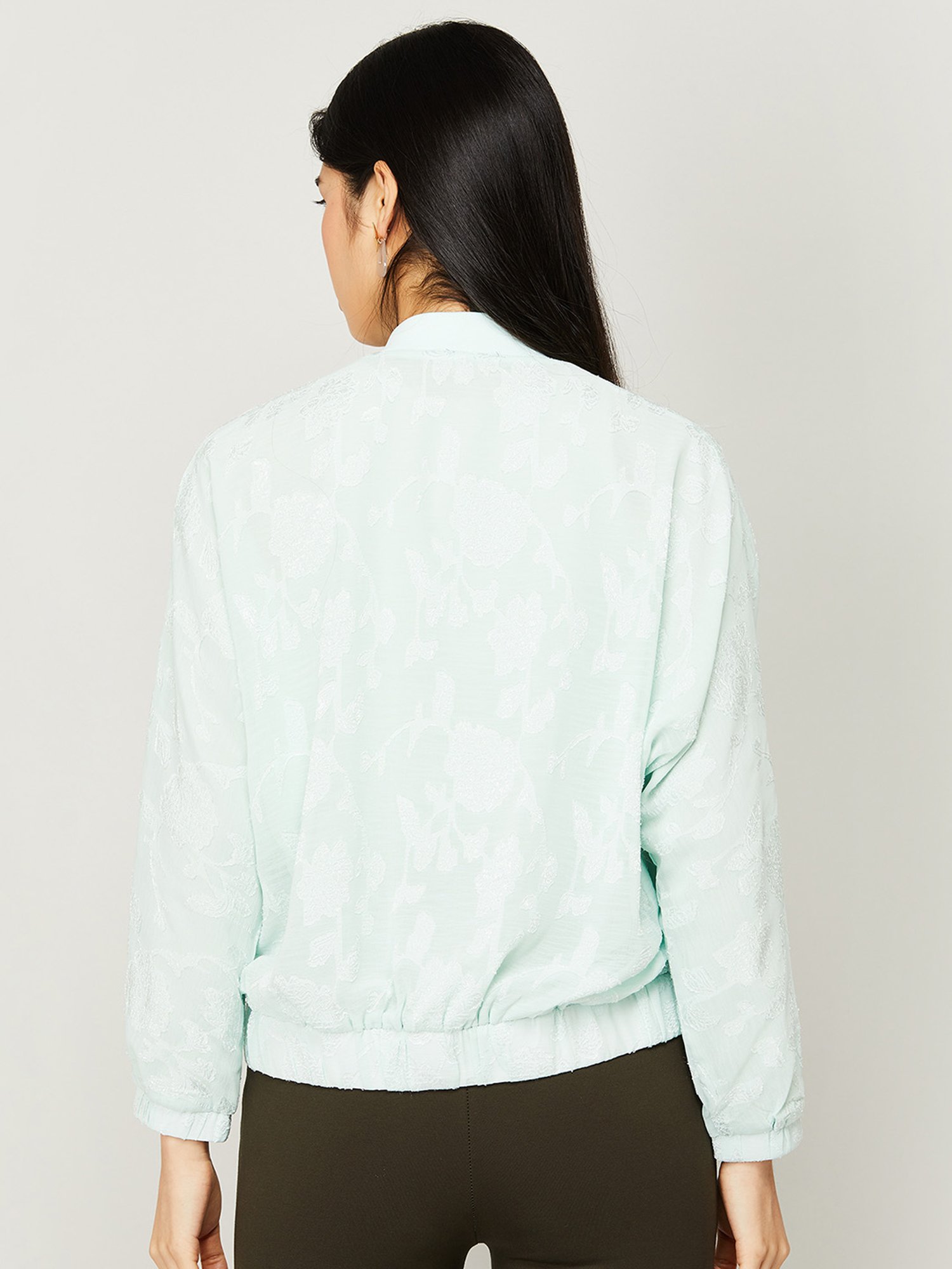CODE by Lifestyle Mint Green Embroidery Shrug