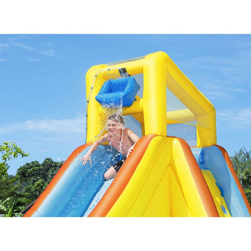 H2OGO! Beachfront Bonanza Kids Inflatable Outdoor Backyard Mega Water Slide Splash Park Toy with Slide, Climbing Wall, Sprayer, and Kiddie Pool