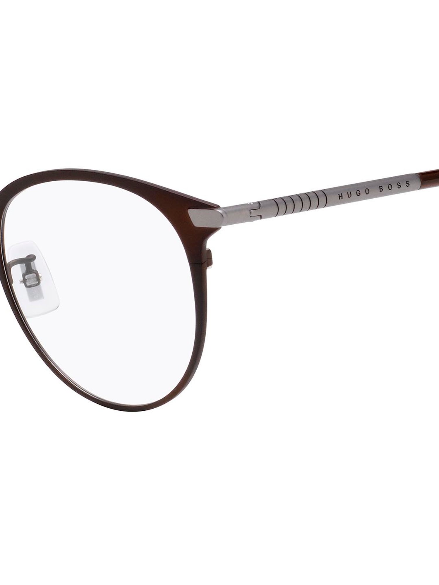 Hugo Boss Brown Oval Eye Frames for Men