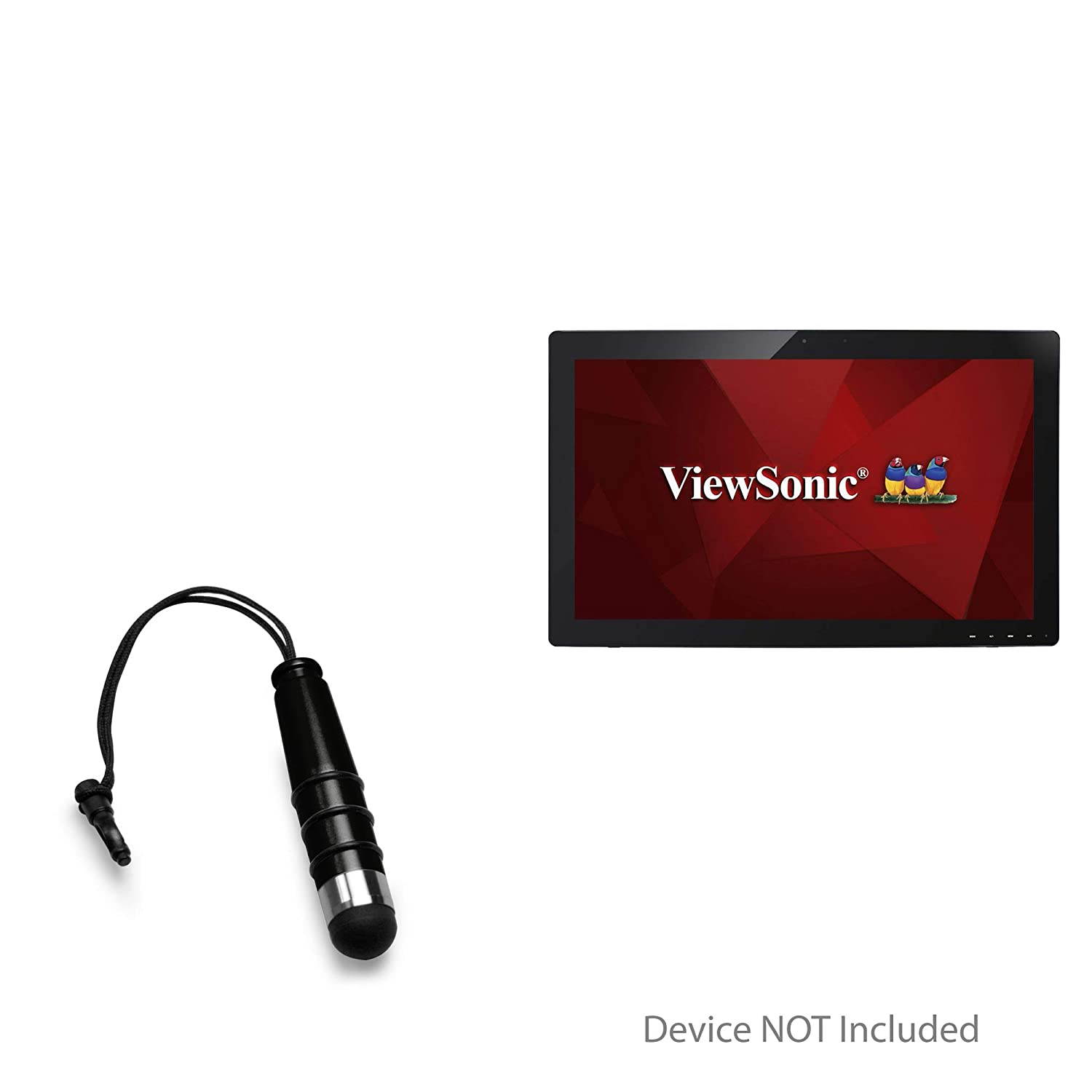 Viewsonic TD2740 (27") Stylus Pen, BoxWave [Mini Capacitive Stylus] Small Rubber Tip Capacitive Stylus Pen for Viewsonic TD2740 (27") - Jet Black