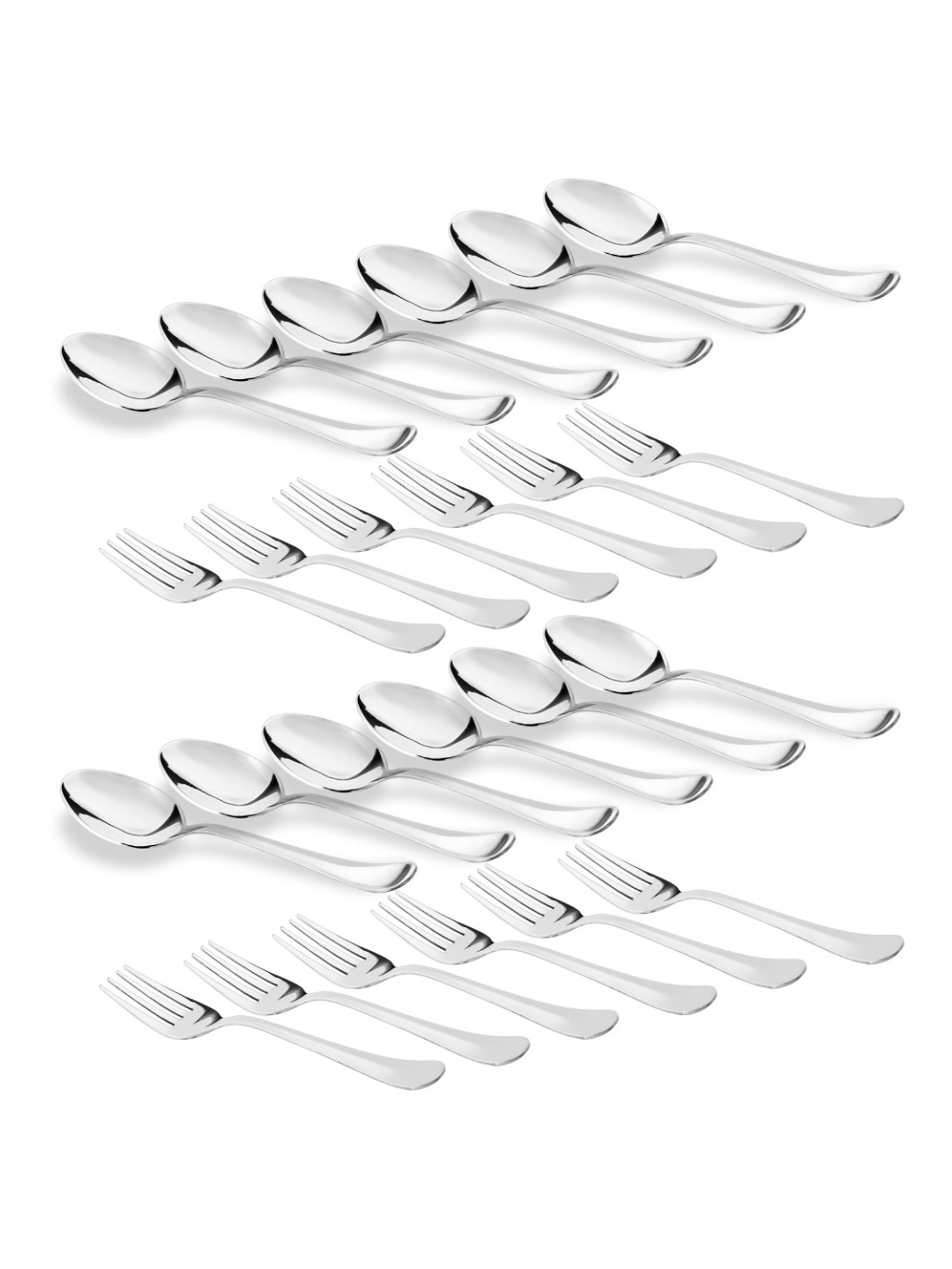 Sumeet S.S.Premium Quality Dessert/Table Spoon 12Pc-18.5cm,Desert/Table Fork 12pc-18.2cm(1.6mm Thick