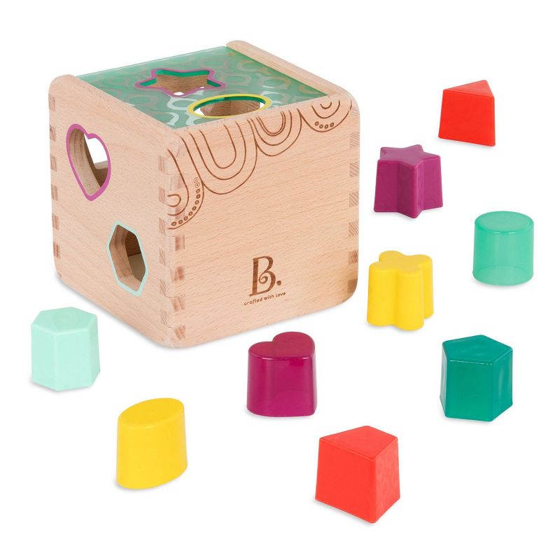 B. toys Wooden Shape Sorter - Wonder Cube