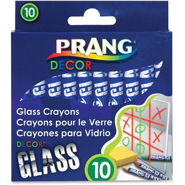 Glass Crayons, 10/ST, Ast DIX74010