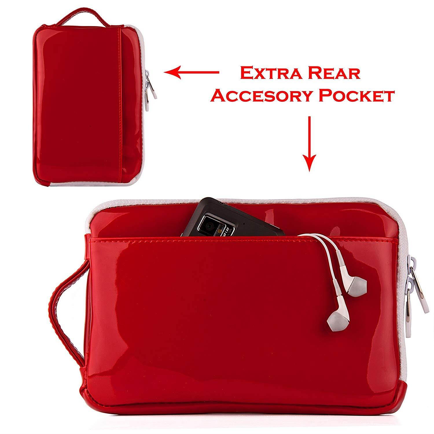 Vangoddy Select 7 inch Red Gloss Hydei HTC Clutch Bag for the View, Flyer, And roid, Snapdragon, front and rear camera Model!!!