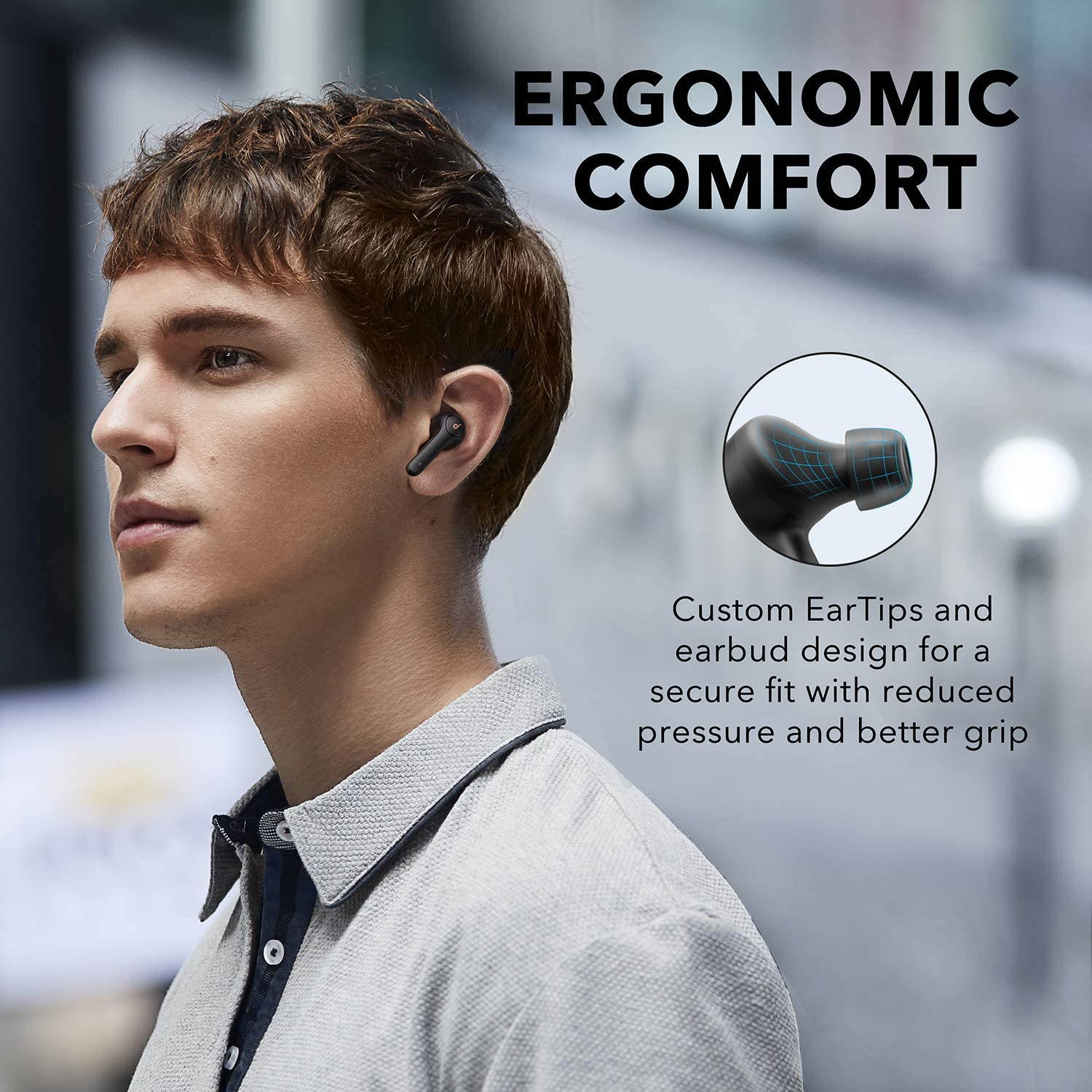 Anker Soundcore Life P2 True Wireless Earbuds with Travel Case, 4 Mics, cVc 8.0 Noise Reduction, Graphene Driver, Clarity Sound, USB C, 40H Playtime, IPX7 Waterproof, Wireless Earphones, Commute, Work