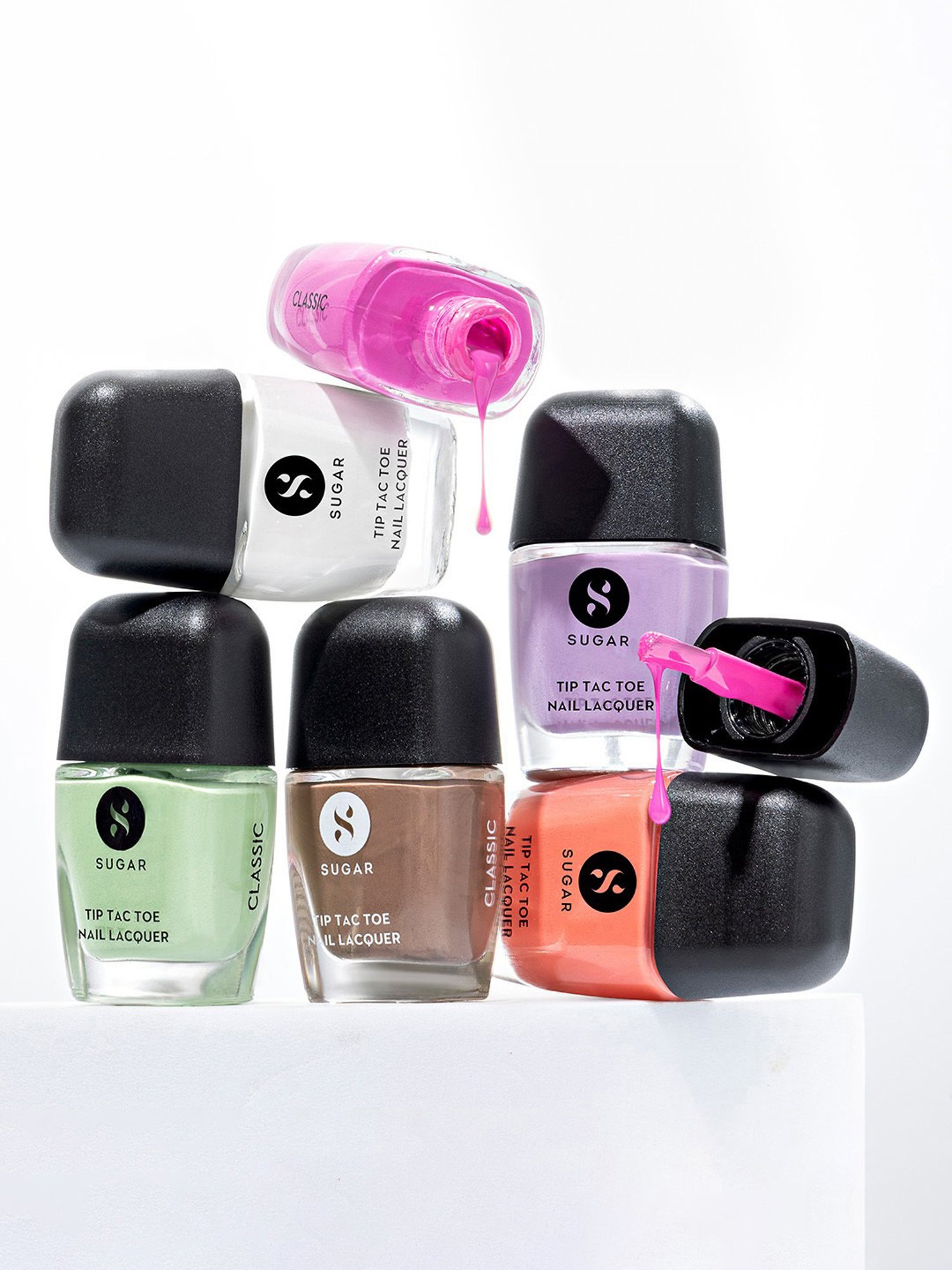 SUGAR Cosmetics Tip Tac Toe Nail Lacquer Classic 21 Playful Pink - 9 ml