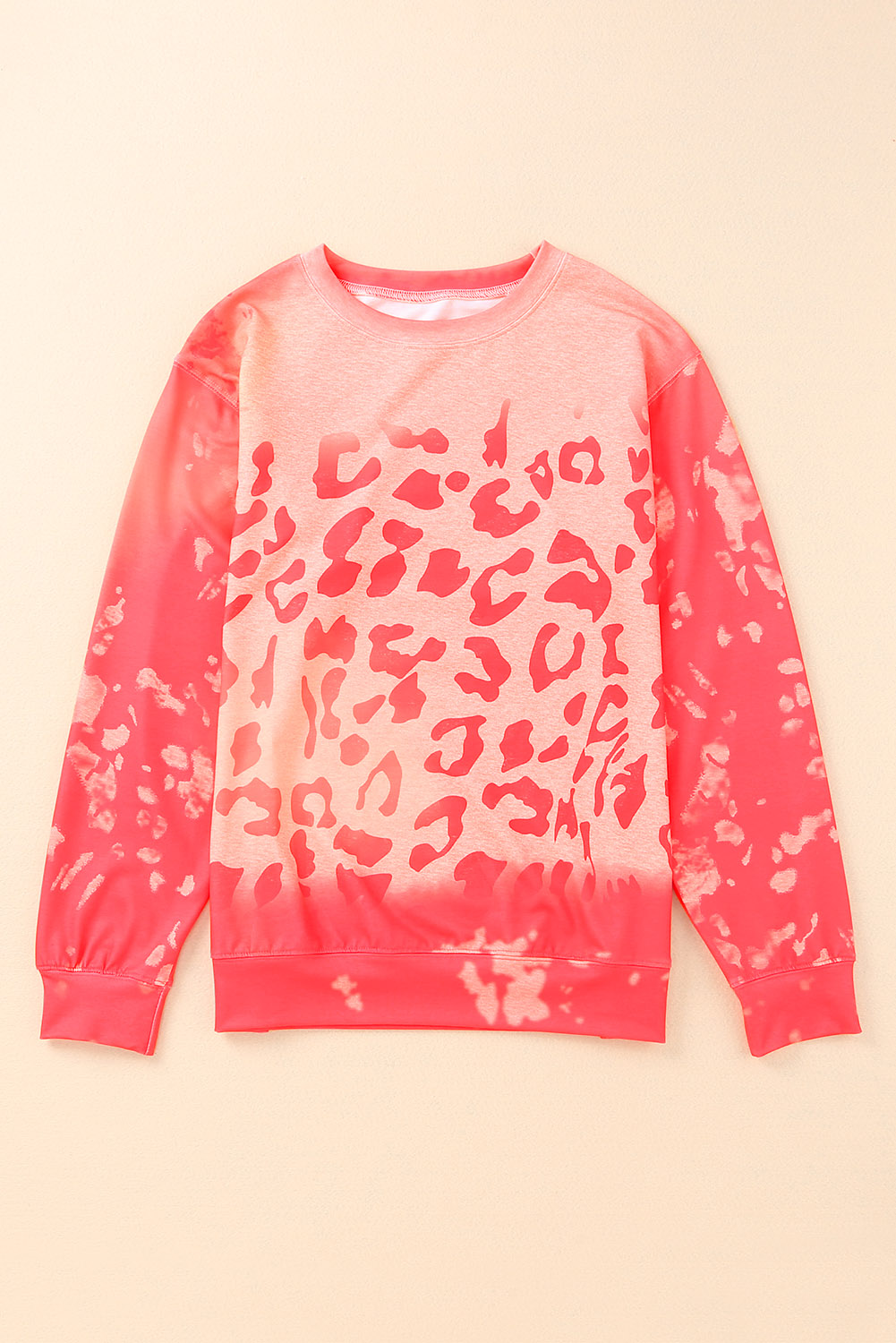 Pink Sequins Candy Cane Round Neck Sweatshirt