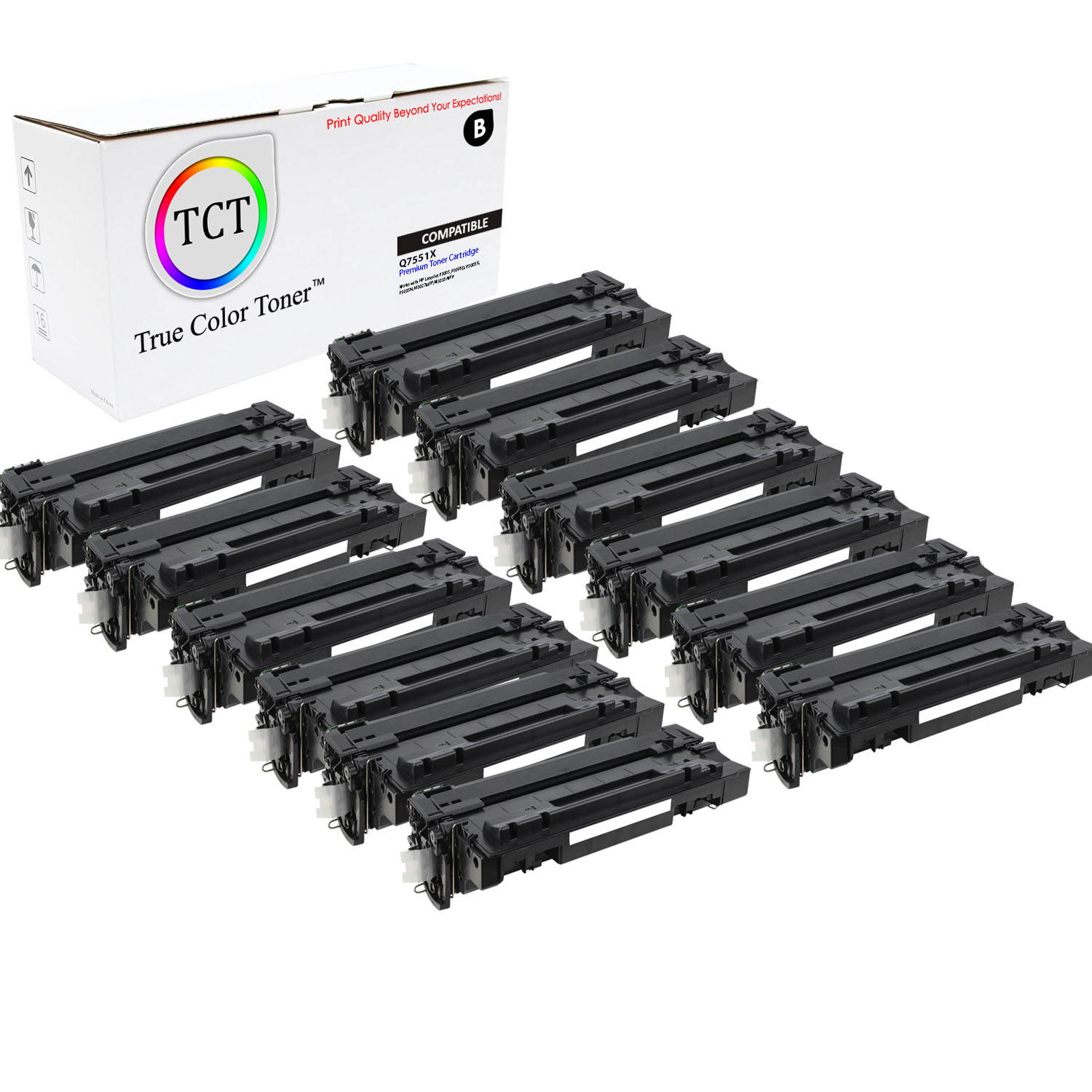 TCT Premium Compatible Toner Cartridge Replacement for HP 51X Q7551X Black High Yield works with HP LaserJet P3005 P3005D P3005X P3005N P3005DN Printers (13,000 Pages) - 2 Pack