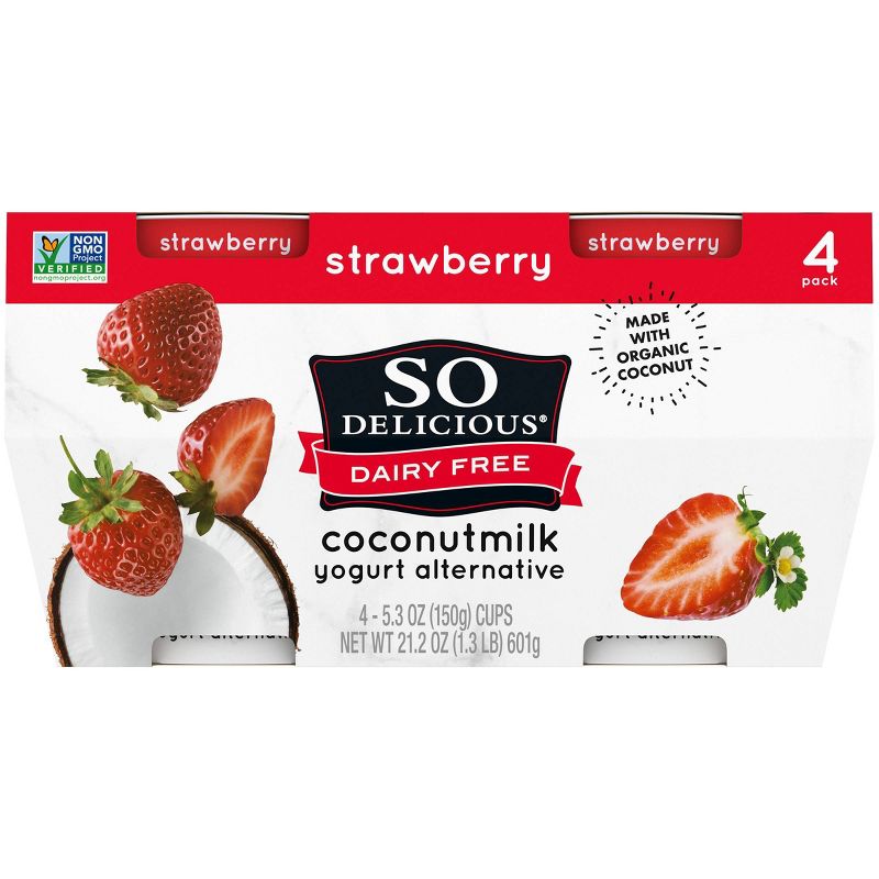SoDelicious Strawberry Yogurt - 4pk/5.3oz Cups