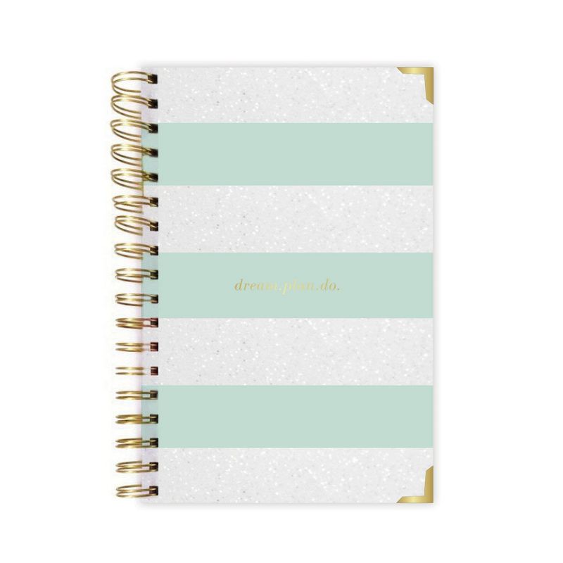 Undated Spiral Planner 6.25" x 9" Weekly Cabana Stripe - lake + loft