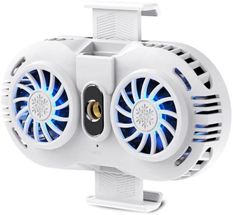 DDEHS Universal Mobile Phone Radiator Cooler Cooling Mute Fan Gaming Cooling Radiator Heating Holder Pad (Color : White)