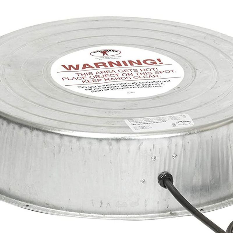 Little Giant 110 Watt Electric Galvanized Steel Outdoor Water Heater Base with Fully Enclosed Bottom for Unheated Chicken Coops and Barns