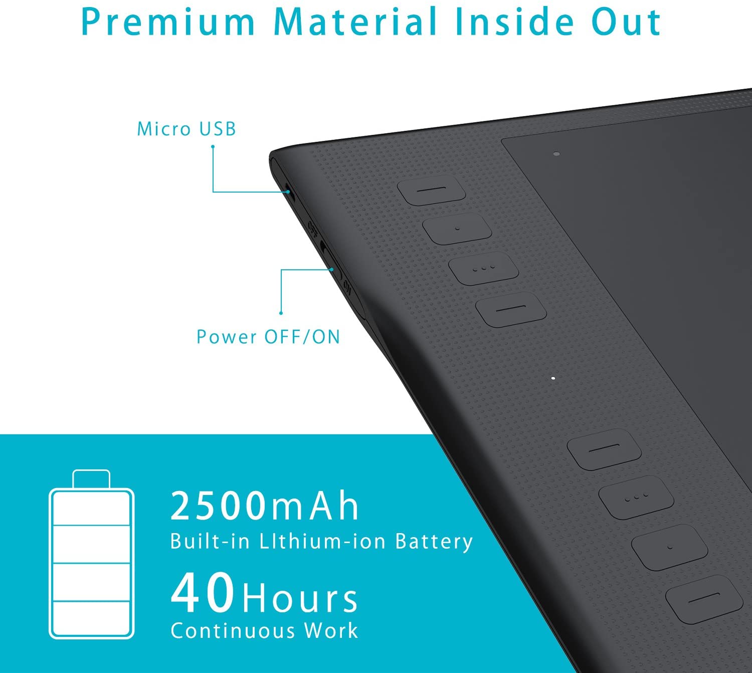 Huion Inspiroy Q11K Wireless Graphic Drawing Tablet with 8192 Pressure Sensitivity