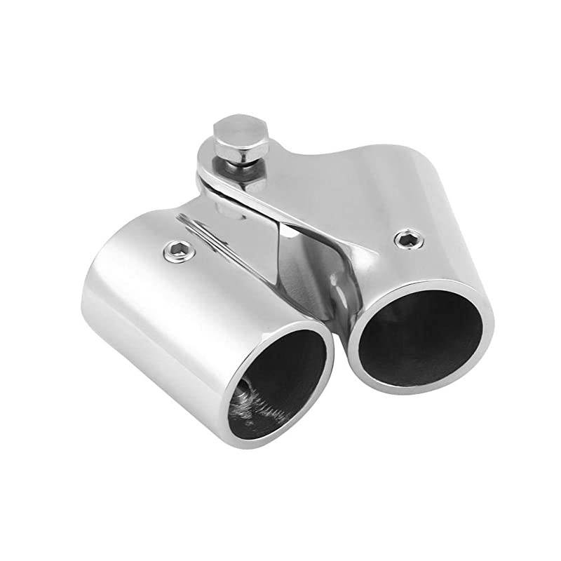 Stainless Steel Folding Swivel Connector Boat Rail Tube Pipe Fittings for Marine Yacht (22mm Outer diameter)