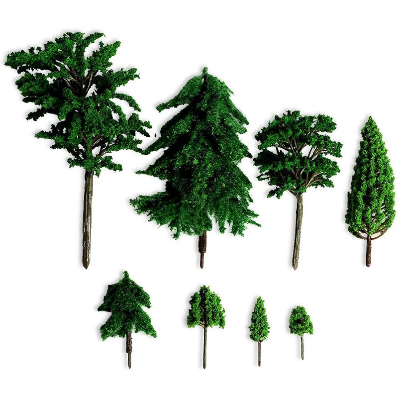 Bright Creations 30 Pieces Miniature Model Trees for Dioramas, Arts and Crafts (8 Sizes)