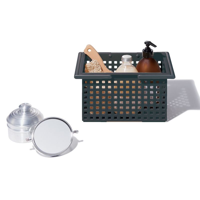 Like-It Versatile Stacking Plastic Home Bathroom Storage Solution Organizer Slotted Basket Tote, White (6 Pack)